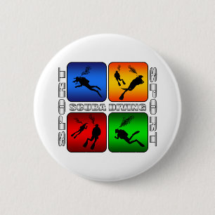 Spectaculaire scuba-duving ronde button 5,7 cm