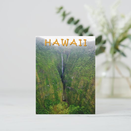 Spectaculaire waterval in Molokai, Hawaii Briefkaart (Staand voorkant)