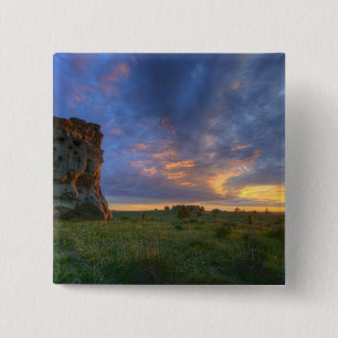 Spectaculaire zonsondergangsluchten bij Medicine R Vierkante Button 5,1 Cm