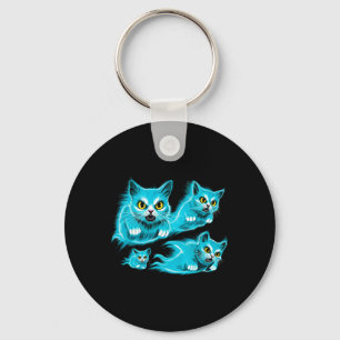 Spectral Cats Halloween Funny Flying Ghost T-shirt Sleutelhanger