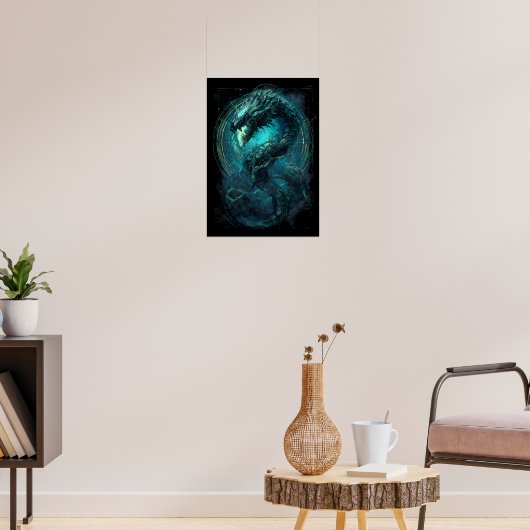 Spectral Coil Cyberpunk Serpent Dark Art  Poster (Woonkamer 3)