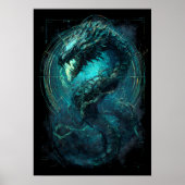 Spectral Coil Cyberpunk Serpent Dark Art  Poster (Voorkant)