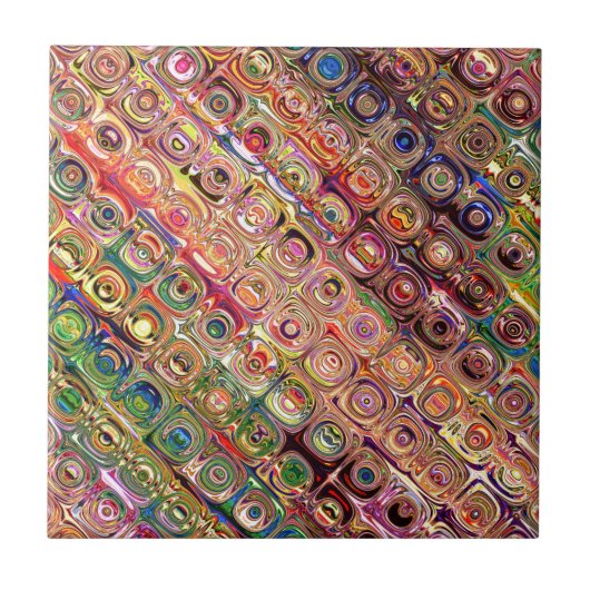 Spectrale glazen kralen tegeltje (Voorkant)