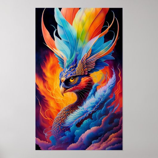 Spectrale peacock - Vibrant en Majestic Poster (Voorkant)