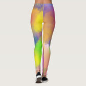 Spectre de feuilles de couleurs roses leggings (Dos)