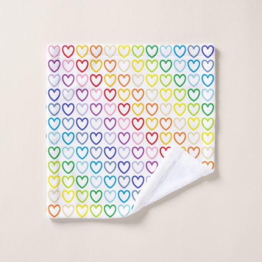 Spectre plus large Coeurs en arc-en-ciel (Gant de toilette)