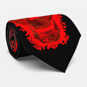 Spectres crâniens Big Crâne Rouge 3 crânes cravate (Roulé)