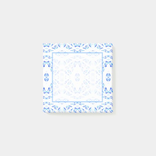 Spectroscopisch blauw wit abstract gouachekunst post-it® notes (Voorkant)