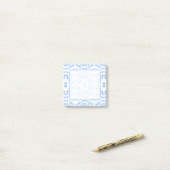Spectroscopisch blauw wit abstract gouachekunst post-it® notes (Op bureau)
