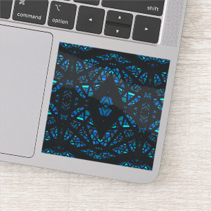 Spectroscopisch blauw zwart abstract gouachekunst sticker