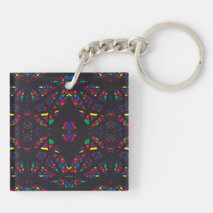 Spectroscopische Regenboog Abstract Gouache Kunst Sleutelhanger