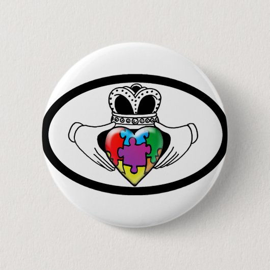 Spectrum Claddagh Ronde Button 5,7 Cm (Voorkant)