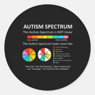 Spectrum is geen lineair autistisch trots autisme ronde sticker