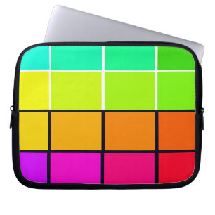 Spectrum kleurrijk 6 zippered zacht laptoptas met laptop sleeve
