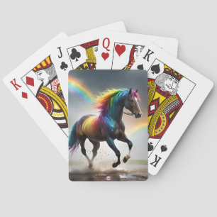 Spectrum of Grace: Regenboogpaard onder regenbogen Pokerkaarten