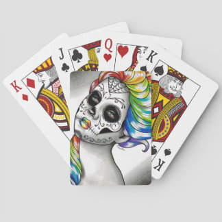 Spectrum Series - Rainbow Sugar Skull Girl Pokerkaarten