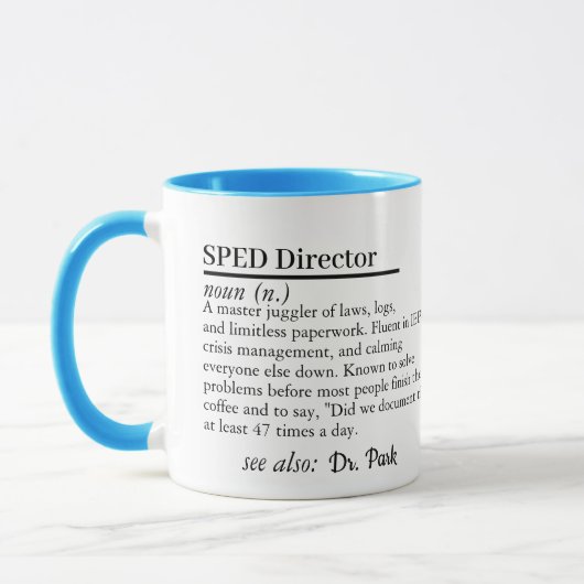 SPED Director Gift Mug with Custom Name (Gauche)