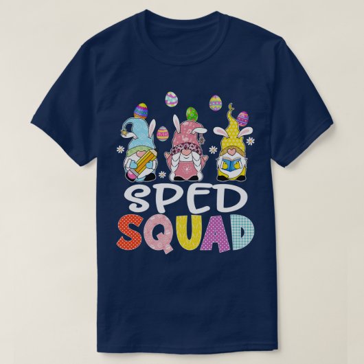 SPED Squad Bunny Gnome Rabbit Eggs Hunting Teacher T-shirt (Design voorkant)