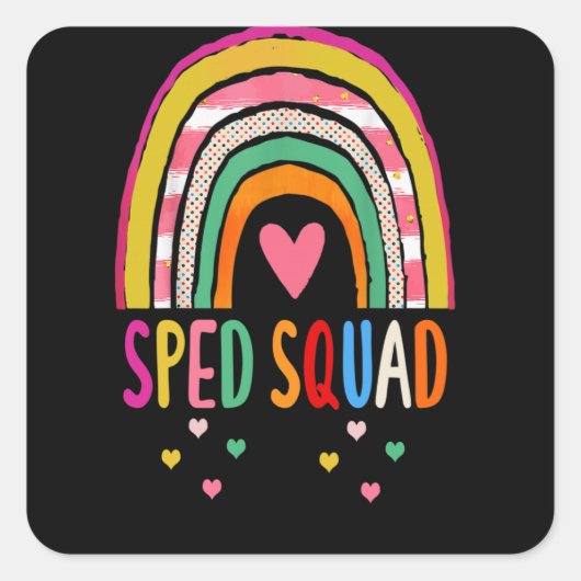 Sped Squad Special Education Teacher Sped Ed Vierkante Sticker (Voorkant)