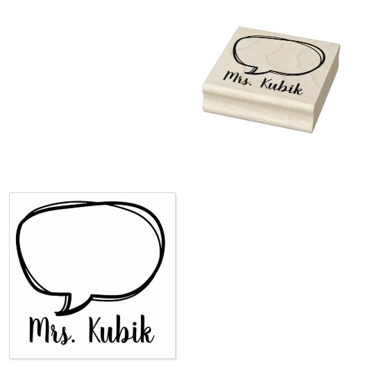 Speech Bubble Custom Teacher Stamp Rubberstempel (Gestempeld)