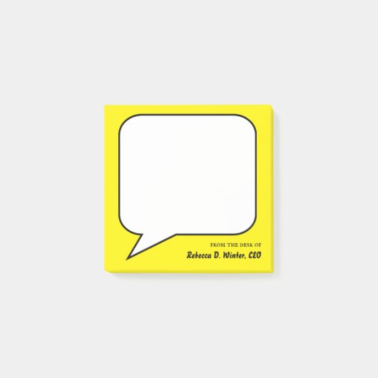 Speech Bubble Jouw naam Sjabloon Post-it® Notes (Voorkant)
