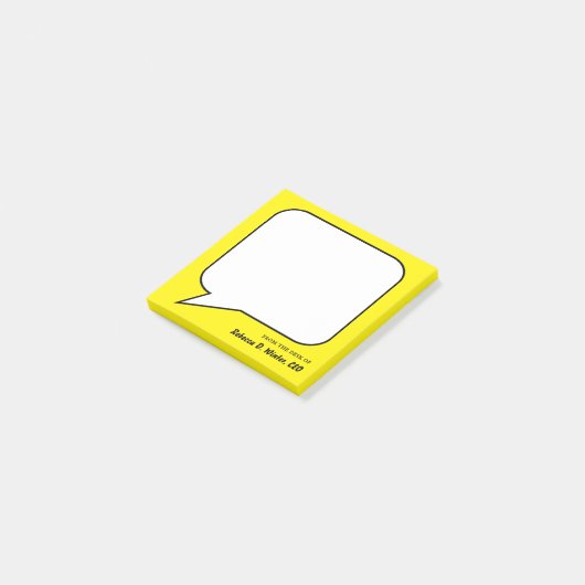 Speech Bubble Jouw naam Sjabloon Post-it® Notes (Schuin)