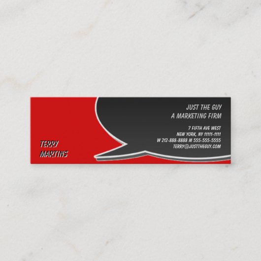 Speech Bubble-kaart Mini Visitekaartje (Voorkant)