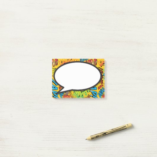 Speech Bubble Leuk Kleurrijk Stripboek Post-it® Notes (Op bureau)