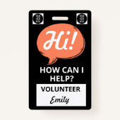 Speech Bubble Volunteer Lanyard Badge – Logo (Devant)