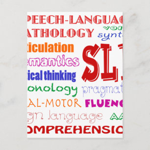 Speech Language Pathologist Colorful Fun Font Briefkaart