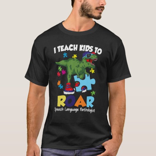 Speech Language Pathologist Dinosaur Rex Roar SLP T-shirt (Voorkant)