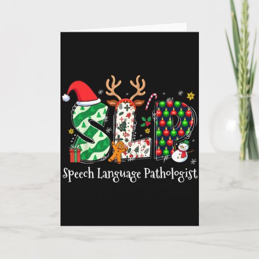 Speech Language Pathologist Reindeer Santa Hat Slp Kaart (Voorkant)
