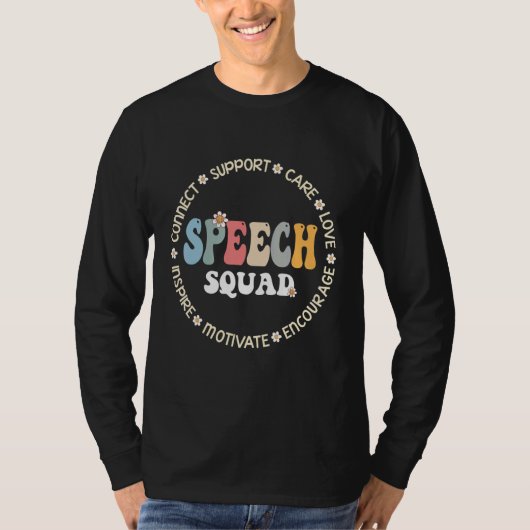 Speech Language Pathologist Therapy Groovy Speech  T-shirt (Voorkant)