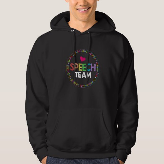 Speech Language Pathologist Therapy SLP Squad Spee Hoodie (Voorkant)