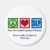 Speech Language Pathology Custom Peace Love SLP Magneet (Voorkant)