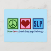 Speech Language Pathology Peace Love SLP Blue Briefkaart (Voorkant)