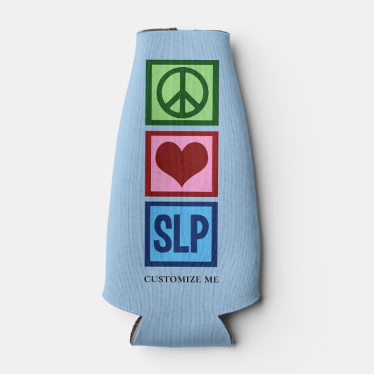 Speech Language Pathology Peace Love SLP Custom Flesjeskoeler (Voorkant)