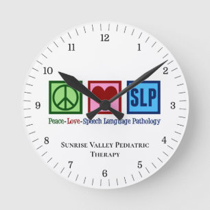 Speech Language Pathology Peace Love SLP Custom Ronde Klok