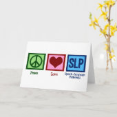 Speech Language Pathology Peace Love SLP Kaart (Gele Bloem)