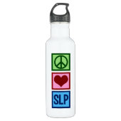 Speech Language Pathology Peace Love SLP Waterfles (Voorkant)