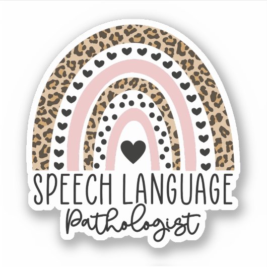 Speech Language Patholoog SLP Rainbow Sticker (Voorkant)