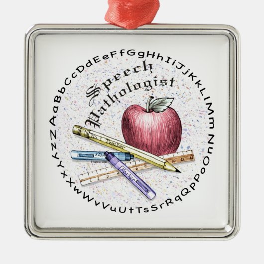 Speech Pathologist Premium Square Ornament (Voorkant)