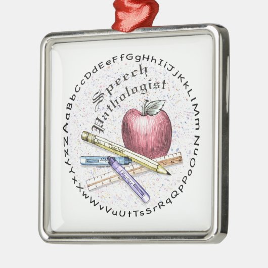 Speech Pathologist Premium Square Ornament (Links)