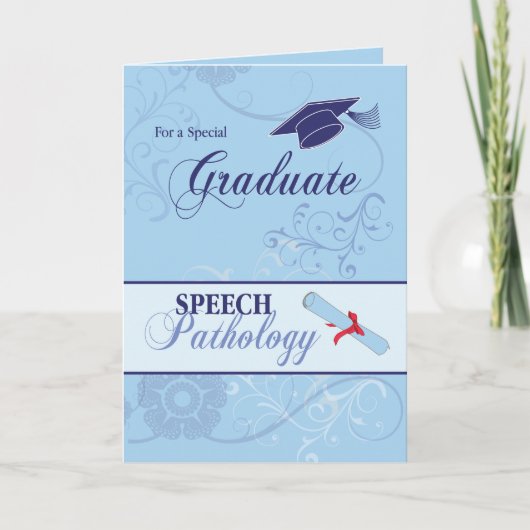 Speech Pathology Afstuderen Gefeliciteerd, Blue Kaart (Voorkant)