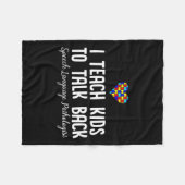 Speech Pathology Therapy Talk Autism Awareness Mon Fleece Deken (Voorkant (Horizontaal))