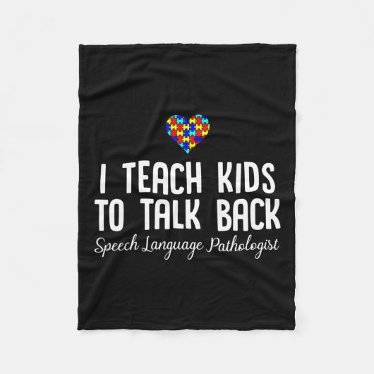 Speech Pathology Therapy Talk Autism Awareness Mon Fleece Deken (Voorkant)
