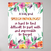 Speech Patholoog Gift School Language Therapist Poster (Voorkant)