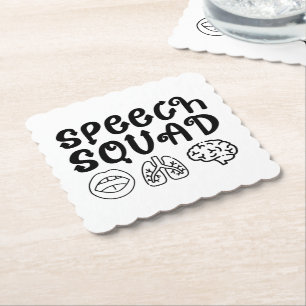 Speech Squad Pathology Teacher Verjaardag Cadeau Kartonnen Onderzetters