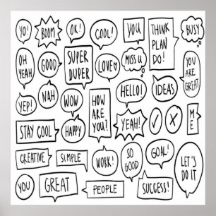 Speech Text Bubble Chat Messaging Life Ideas Co Poster