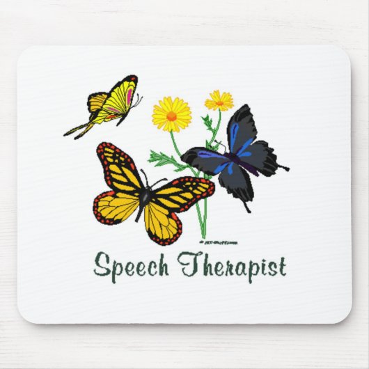 Speech Therapist Butterflies Muismat (Voorkant)